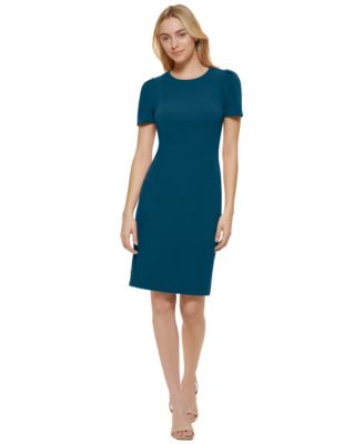 Calvin Klein - Women's Short-Sleeve Scuba Sheath Dress