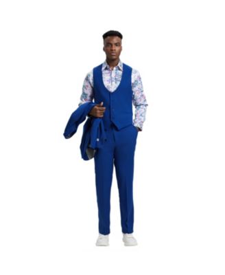Men's Stacy Adams Hybrid-Fit 3pc Suit Set, Jacket Vest and Pants