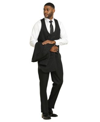 Big & Tall Tone On Tone 3-Piece Jacket With Solid Vest And Pants Suit Peak Lapel