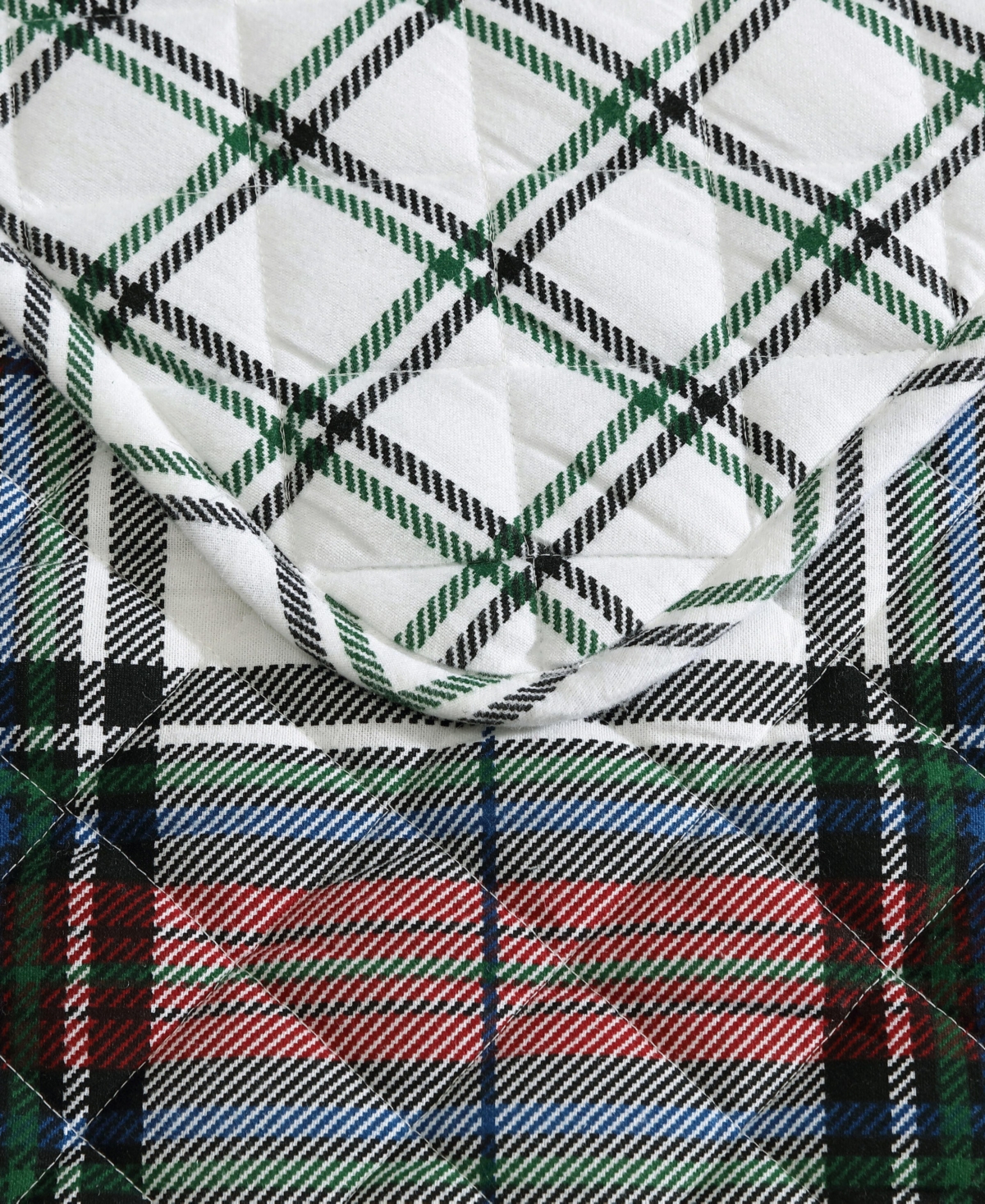 Eddie Bauer Holiday Plaid Flannel Cotton Reversible -Pc. Quilt Set