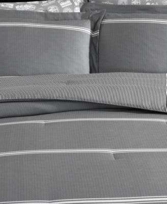 Chevron And Stripes Microfiber Reversible 7-Pc. Comforter Set, King