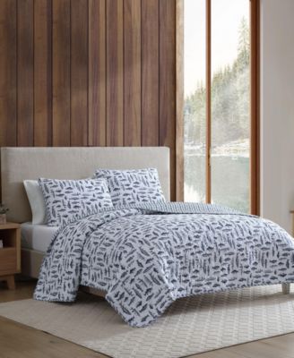 Wes Fish Cotton Reversible 3-Pc. Quilt Set, Full/Queen