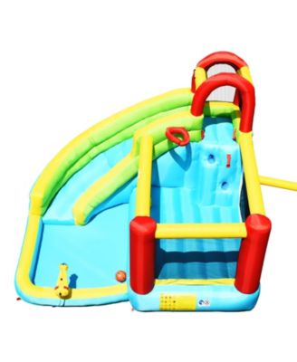 6-in-1 Inflatable Bounce House with Climbing Wall and Basketball Hoop without Blower