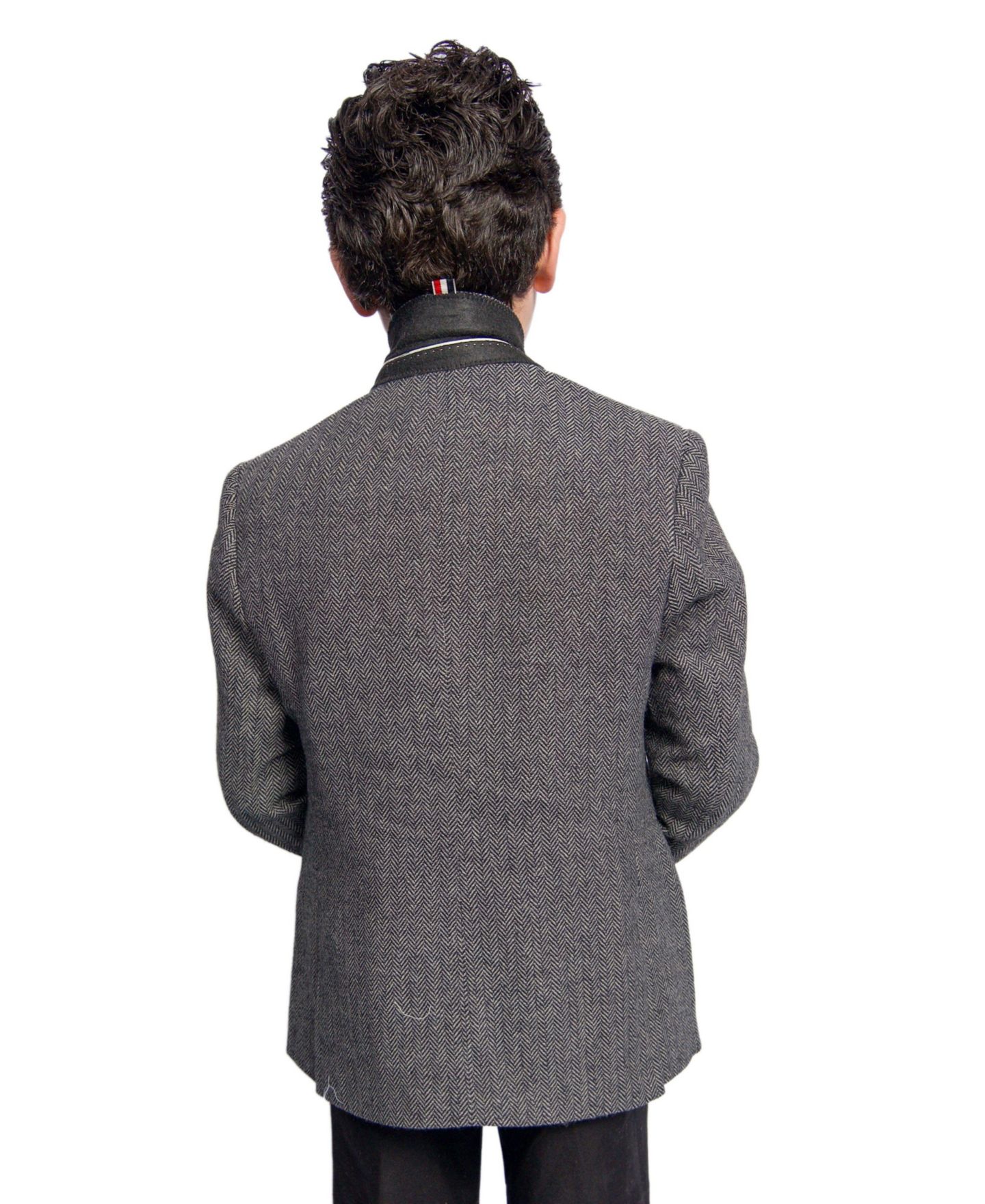 Куртка Elie Balleh Black Herringbone Stylish Sports Coat Jacket для малышей, цвет: Чёрный — фото 3