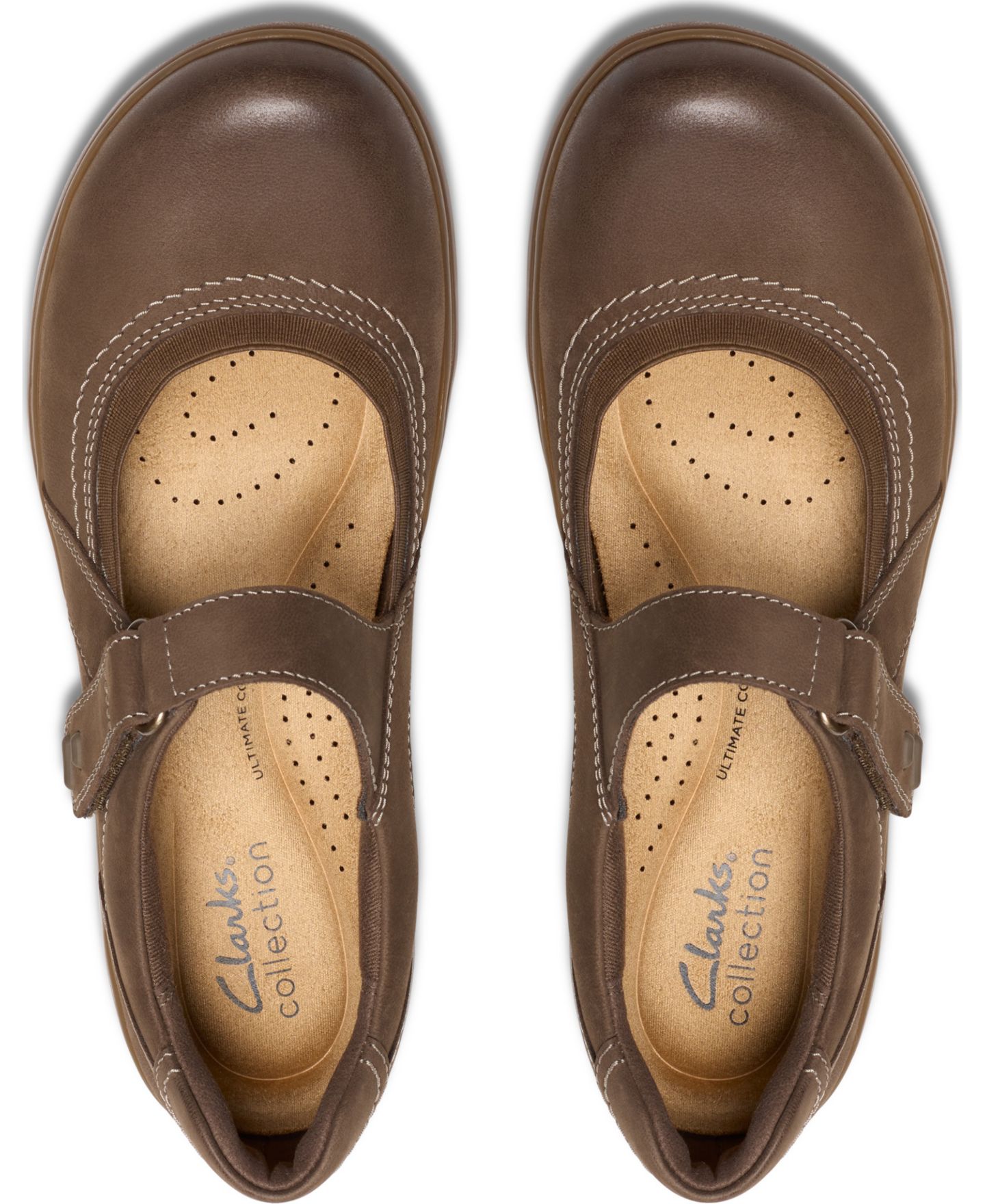 Женские туфли Мэри Джейн Clarks Carleigh Madi с круглым носком, цвет: Серо-бежевый нубуковый — фото 4