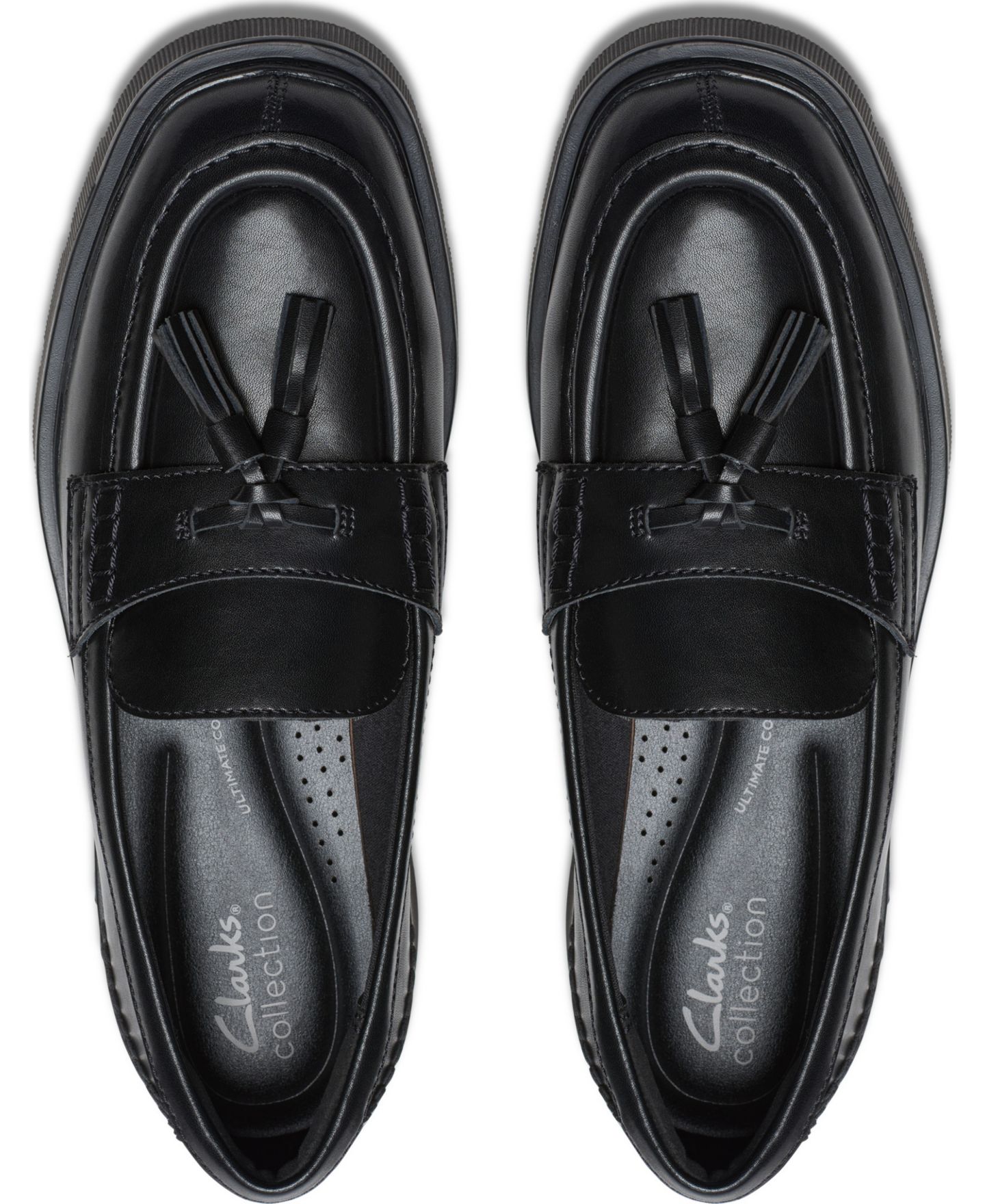 Женские туфли Clarks Lauryl Tassel Slip-On, цвет: Чёрный кожаный — фото 9