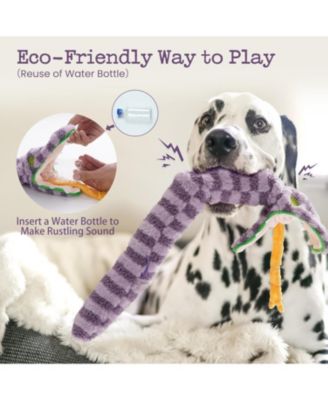 Snacker Snake Snuffle Dog Toy, No Stuffing Squeaky&Crinkle Plush Toy