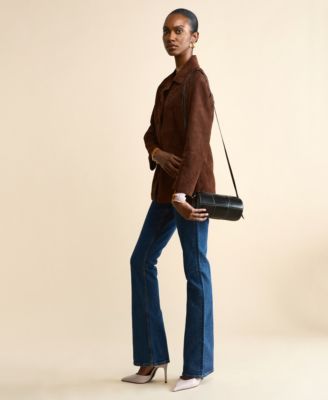 Women's Woven Leather Barrel Bag, Created for Macy's