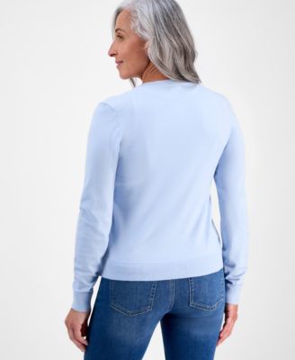 Petite Crewneck Cardigan, Macy's Exclusive