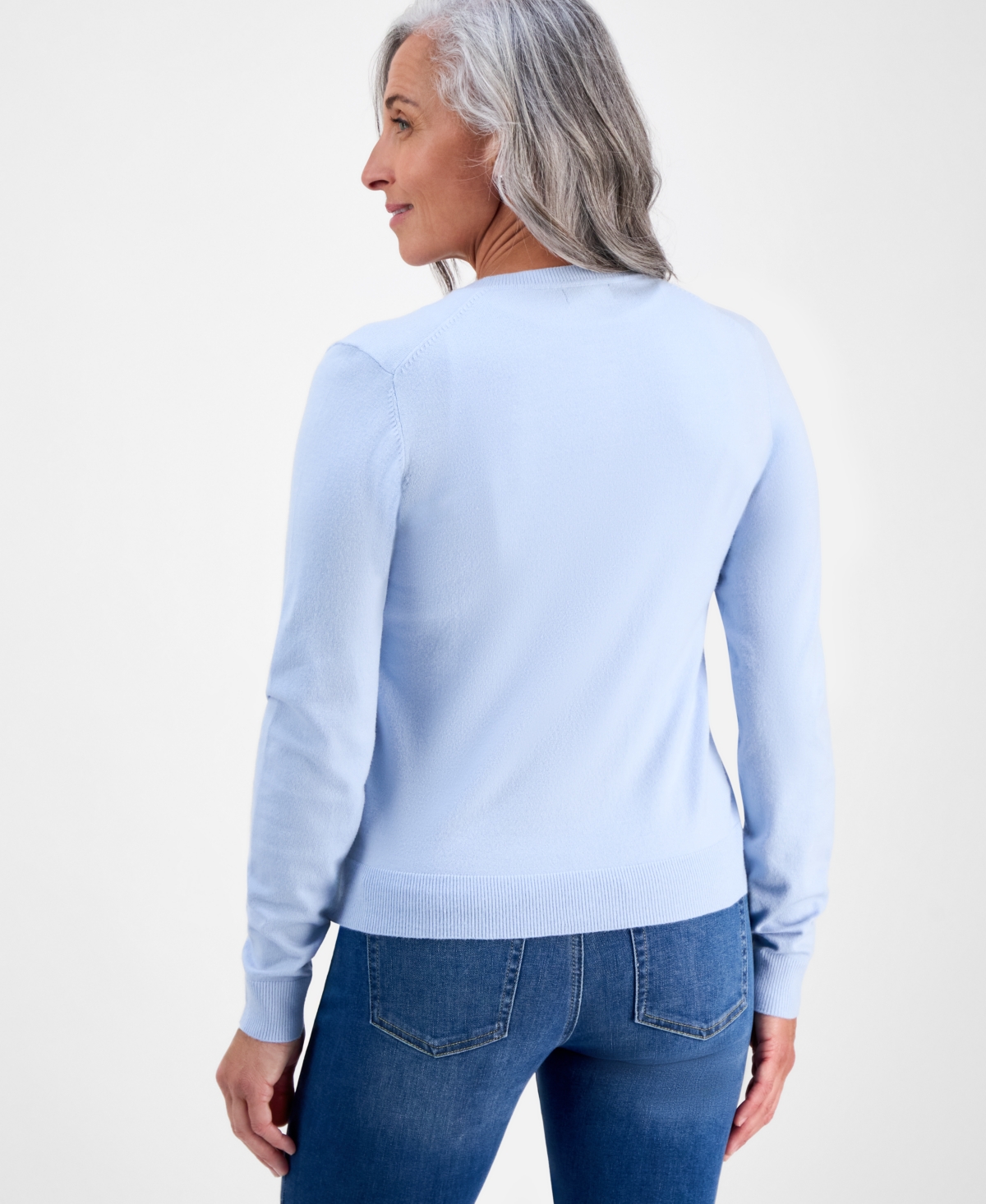 Style & Co Women's Petite Button-up Cardigan, Created For Macy's In Blue