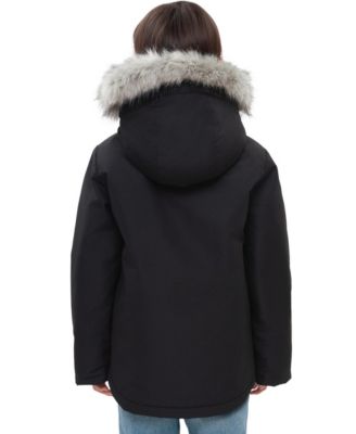 Little and Big Boys' Parka Jacket with Removable Trim