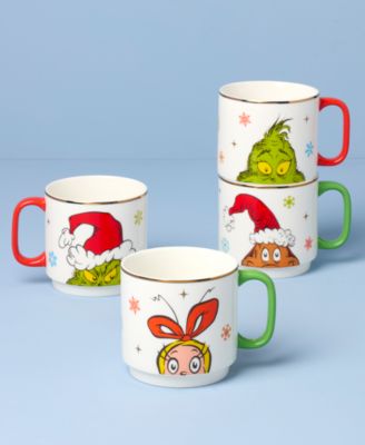 Merry Grinchmas Stackable Mugs, Set of 4