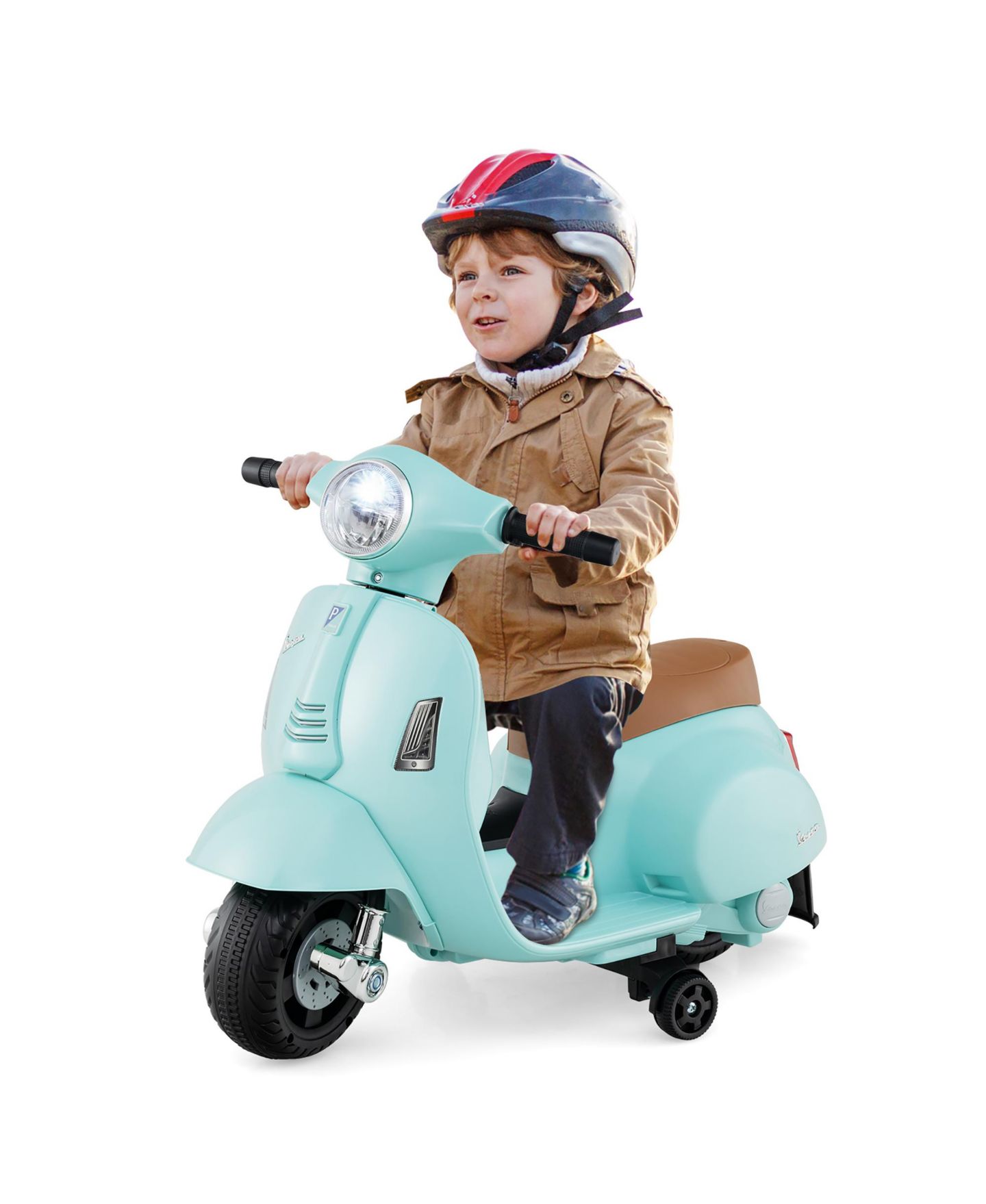 Детская игрушка Gymax Kids' Ride-On Motorcycle with 6V Battery, LED Headlights & Training Wheels, Ages 18-36 Months, цвет: Зелёный — фото 1
