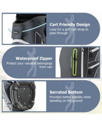 9.5 Inch Lightweight Golf Cart Bag with 15 Way Top Dividers