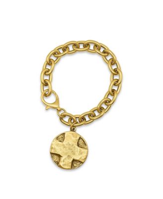 12k Gold Plated Bracelet Chain With Lords Prayer Charm
