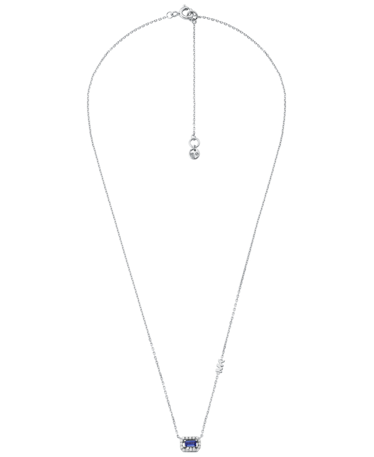 Michael Kors Cubic Zirconia Cut Pendant Necklace In Silver