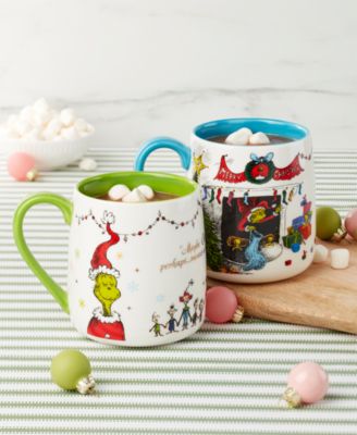 WhoVille Grinch Fireplace Mugs, Set of 2
