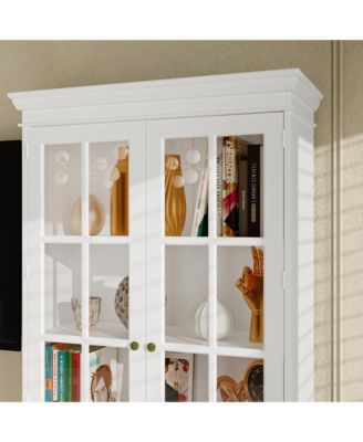   display cabinet, 12 doors, tempered glass High quality luxury white multifunctional TV cabinet