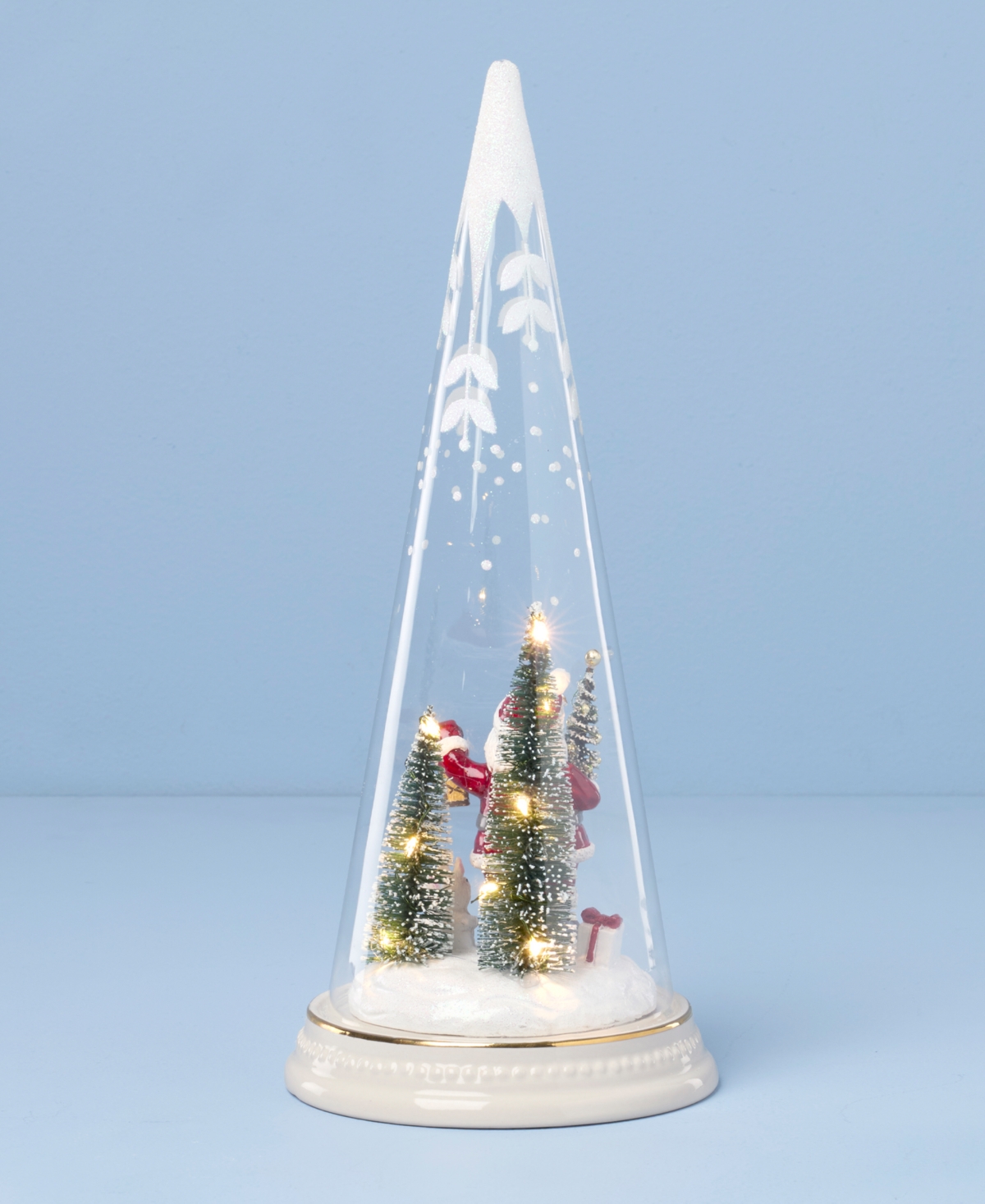Lenox Merry & Magical Light-up Santa With Lantern Figurine In Multi