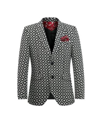 Elie Balleh Toddler Blue Slim Fit Geometric Pattern Blazer - Baby blue