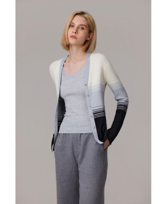 Women's Lurex Wool Cardigan | Metallic Button Up V Neck Sweater | Ultra Soft Ribbed Shimmer Knit | Machine Washable Cardigan Sweaters