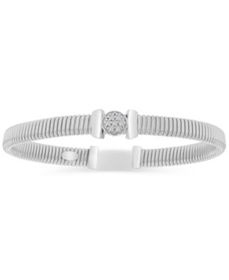 Cubic Zirconia Cluster Tubogas Cuff Bracelet