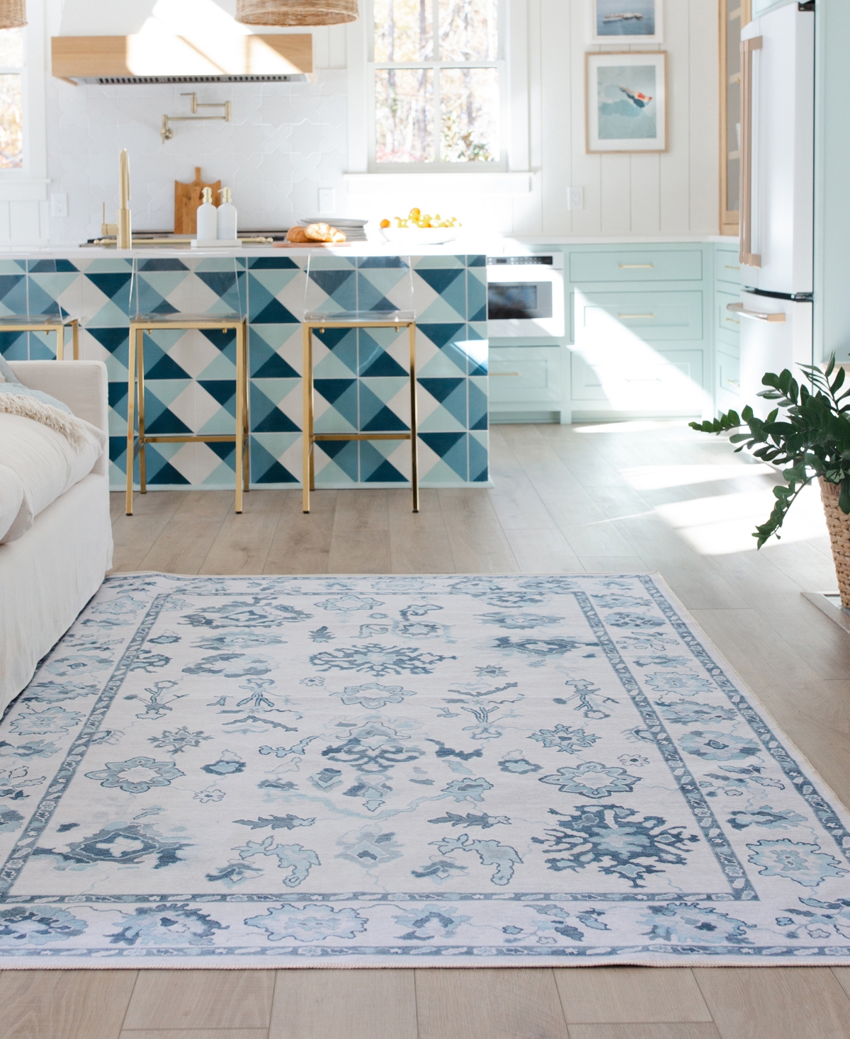 Oriental Weavers Addison Machine Washable ADD02 2'x7' Runner Area Rug