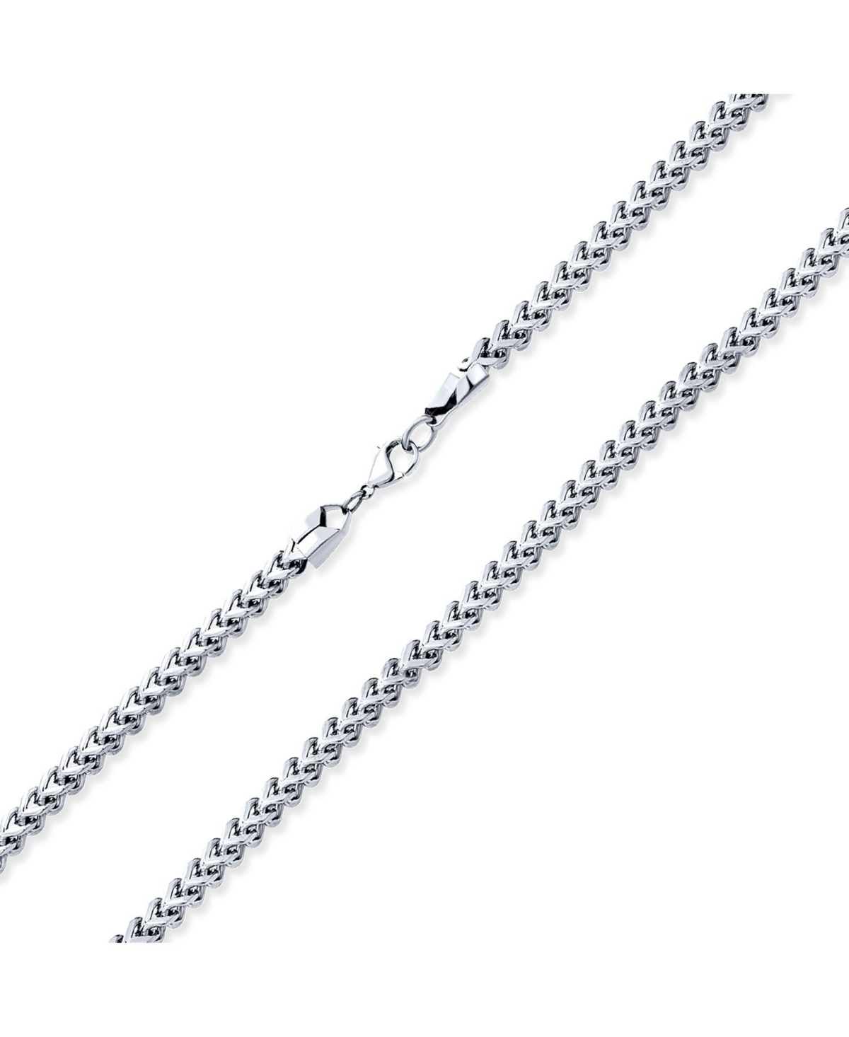 Heavy Curb Wheat Link Foxtail Solid Chain Necklace Gold Plated Stainless Steel 5mm - Grey