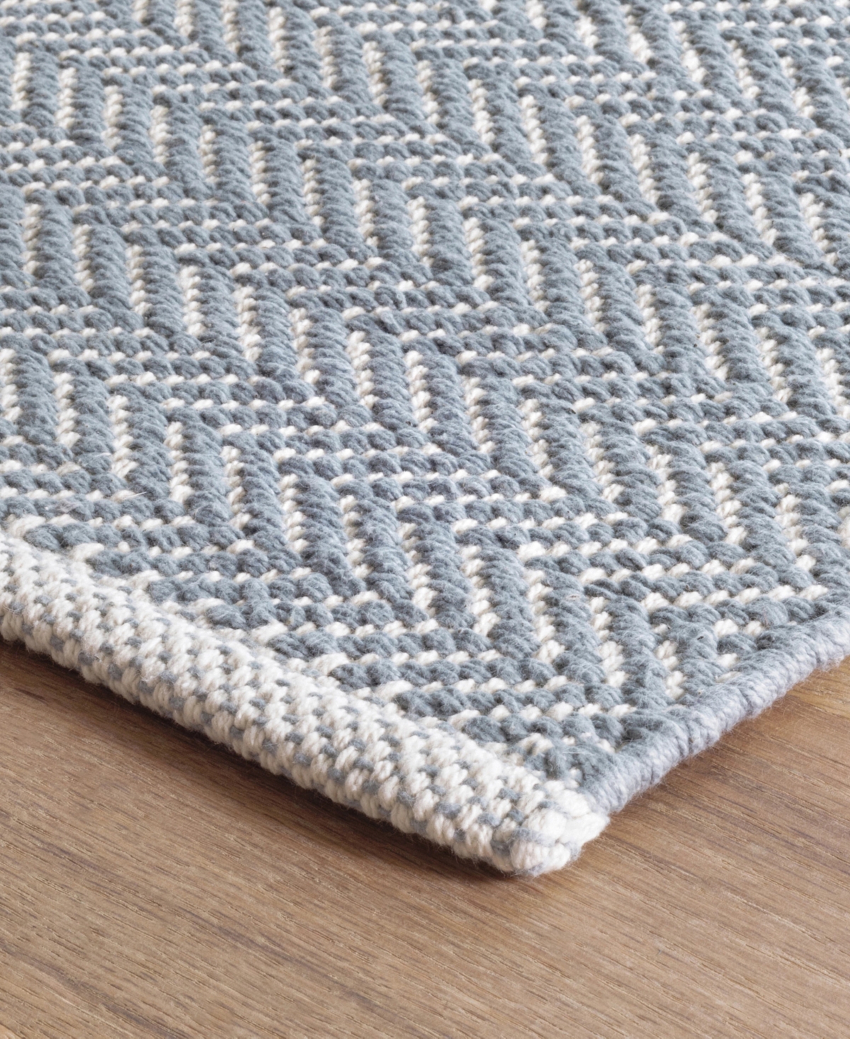 Dash And Albert Rugs By Annie Selke Herringbone Cotton Rda360 8'x10' Area Rug In Blue