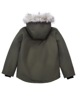 Little and Big Boys' Parka Jacket with Removable Trim