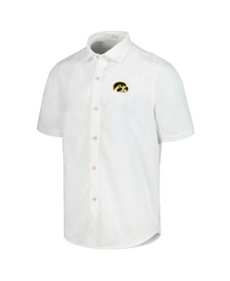 Men's White Iowa Hawkeyes Coconut Point Palm Vista IslandZone Camp Button-Up Shirt
