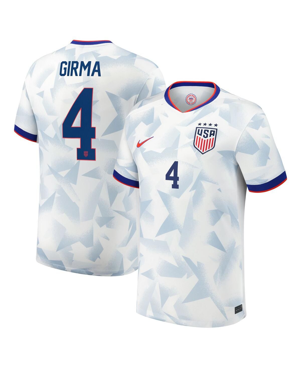 Мужская домашняя футболка Naomi Girma White USWNT 2025, реплика игрока