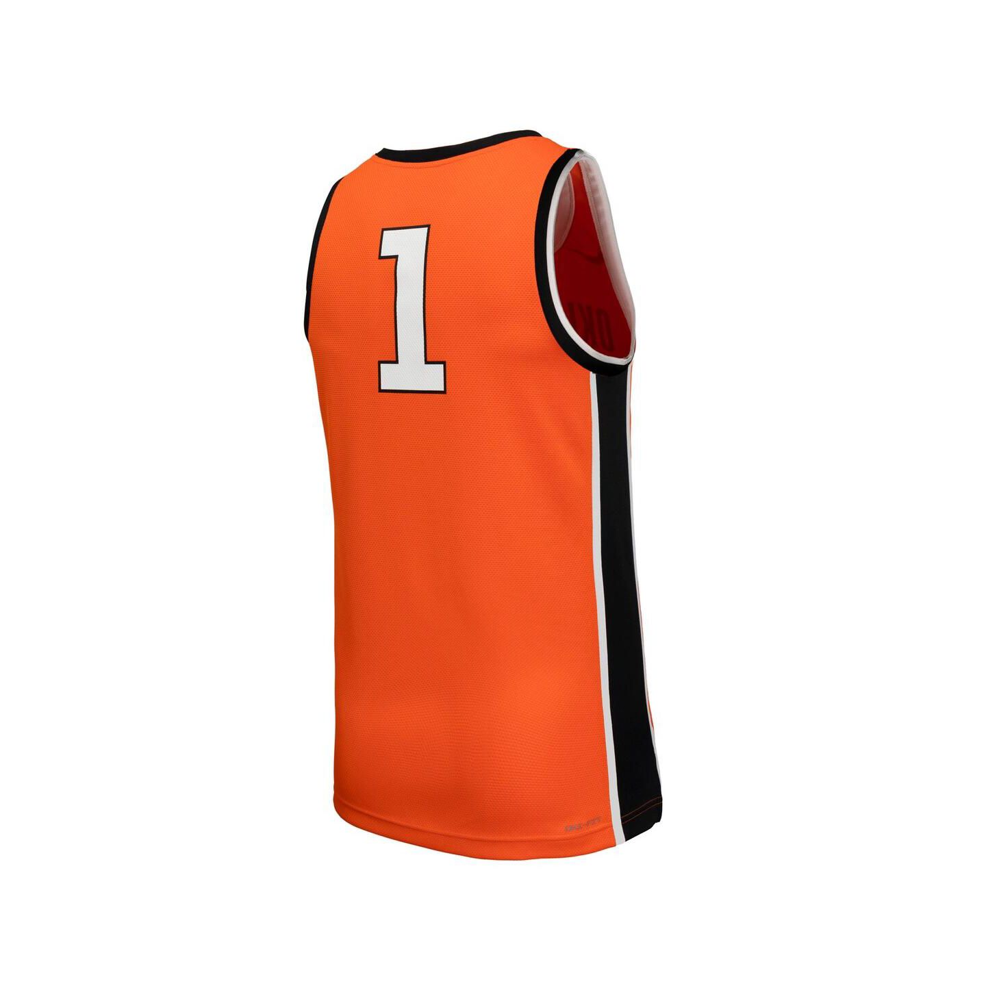 Мужской топ Nike 1 Orange Oklahoma State Cowboys Replica Basketball Jersey — фото 3