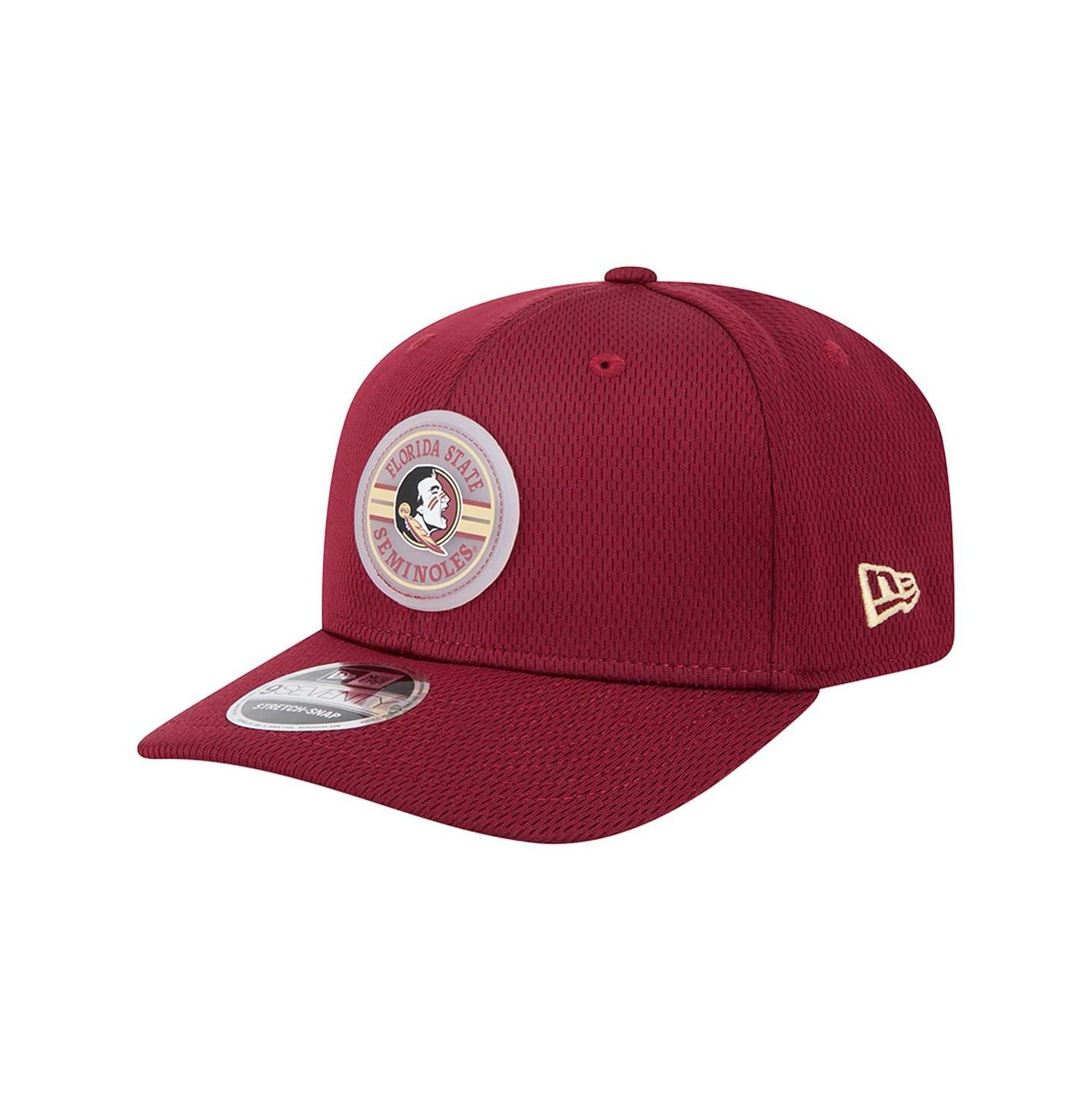Мужская кепка New Era Garnet Florida State Seminoles Patched 9SEVENTY Stretch-Snap Adjustable Hat — фото 1