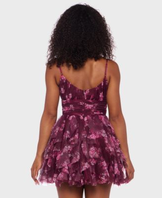 Juniors' Taffeta Sleeveless Fit & Flare Dress