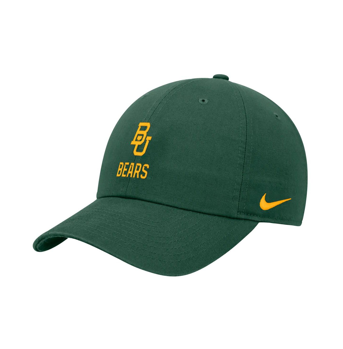 Мужская кепка Nike Green Baylor Bears 2025 On-Field Club Adjustable Hat — фото 1
