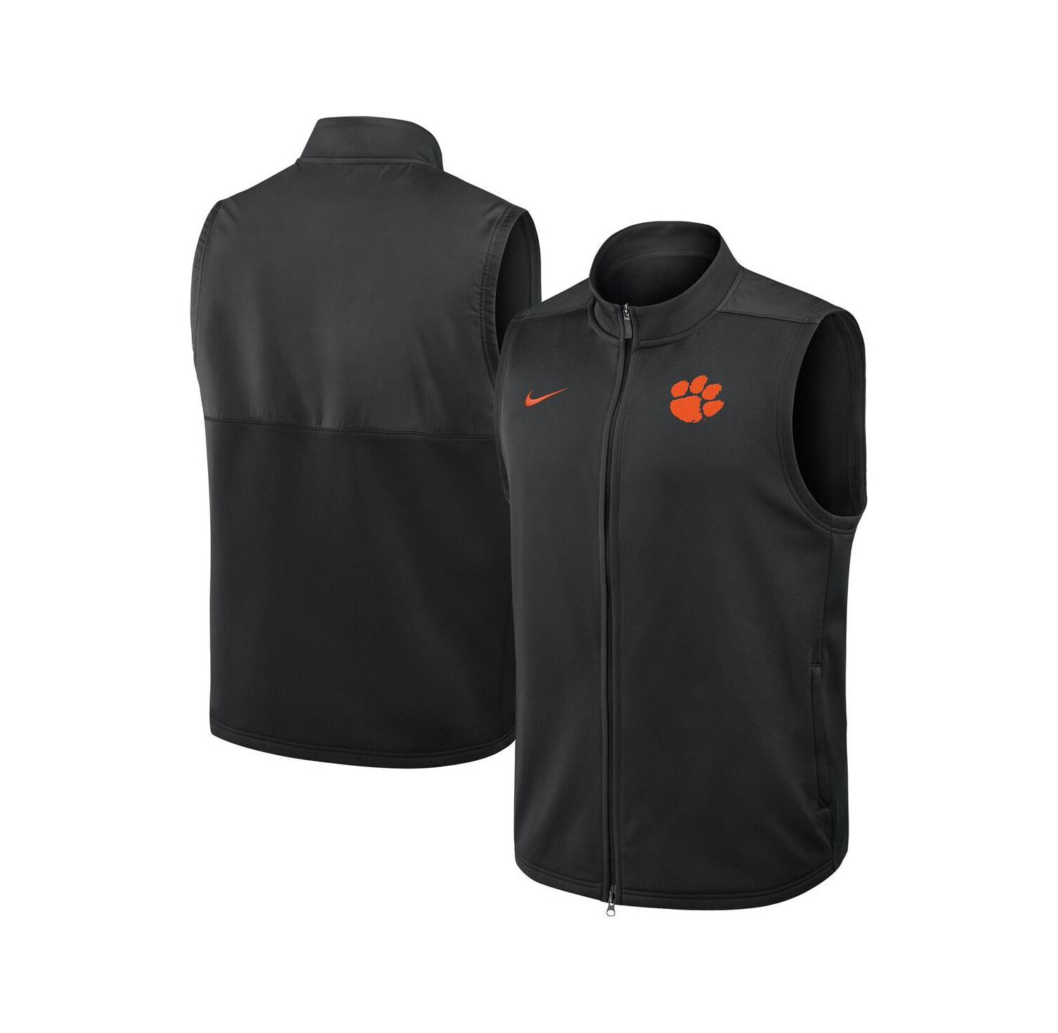 Men's Black Clemson Tigers Primetime Victory Performance Full-Zip Vest