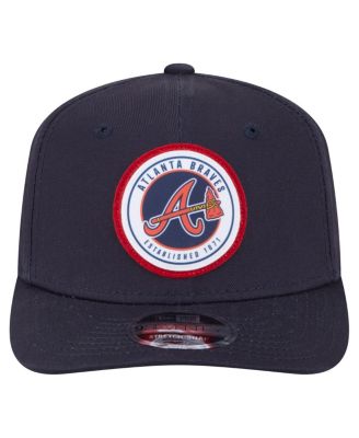 Men's Navy Atlanta Braves Circle Patch 9SEVENTY Stretch-Snap Hat