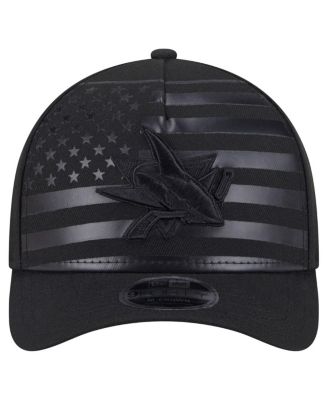 Men's&nbsp;Black San Jose Sharks Game Day Stealth Flag 9FORTY A-Frame Adjustable Hat
