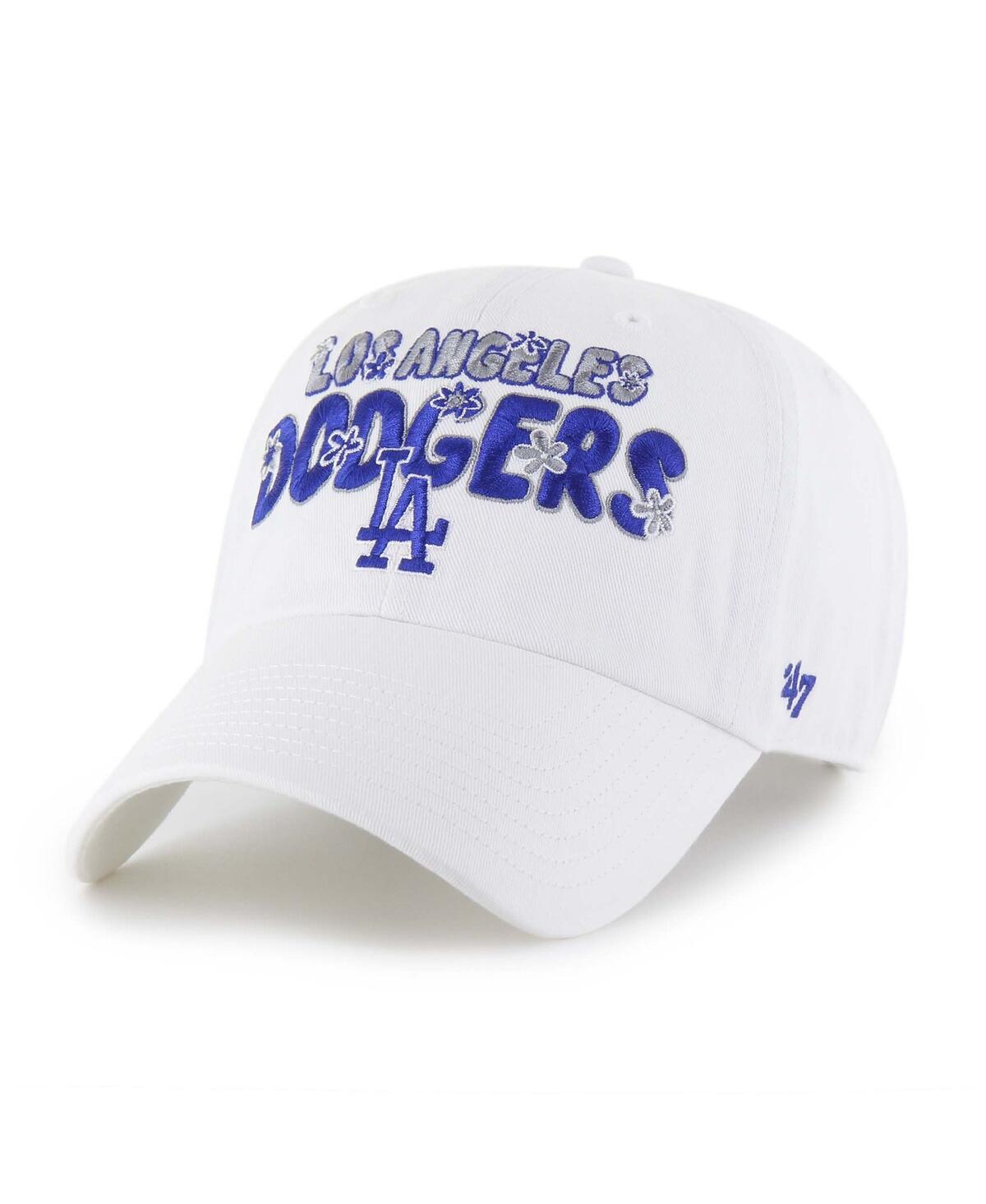 47 Brand Women's White Los Angeles Dodgers Flower Power Clean Up Adjustable Hat