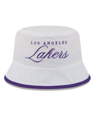 Men's White/Purple Los Angeles Lakers 2025 NBA Draft Nylon Bucket Hat