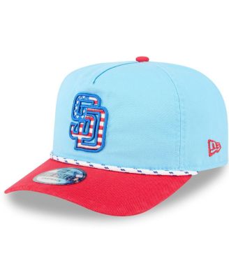 New Era - Men's Light Blue/Red San Diego Padres 2025 Fourth of July Golfer Snapback Hat
