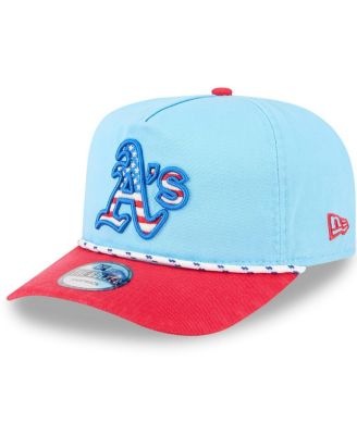 New Era - Men's Light Blue/Red Athletics 2025 Fourth of July Golfer Snapback Hat