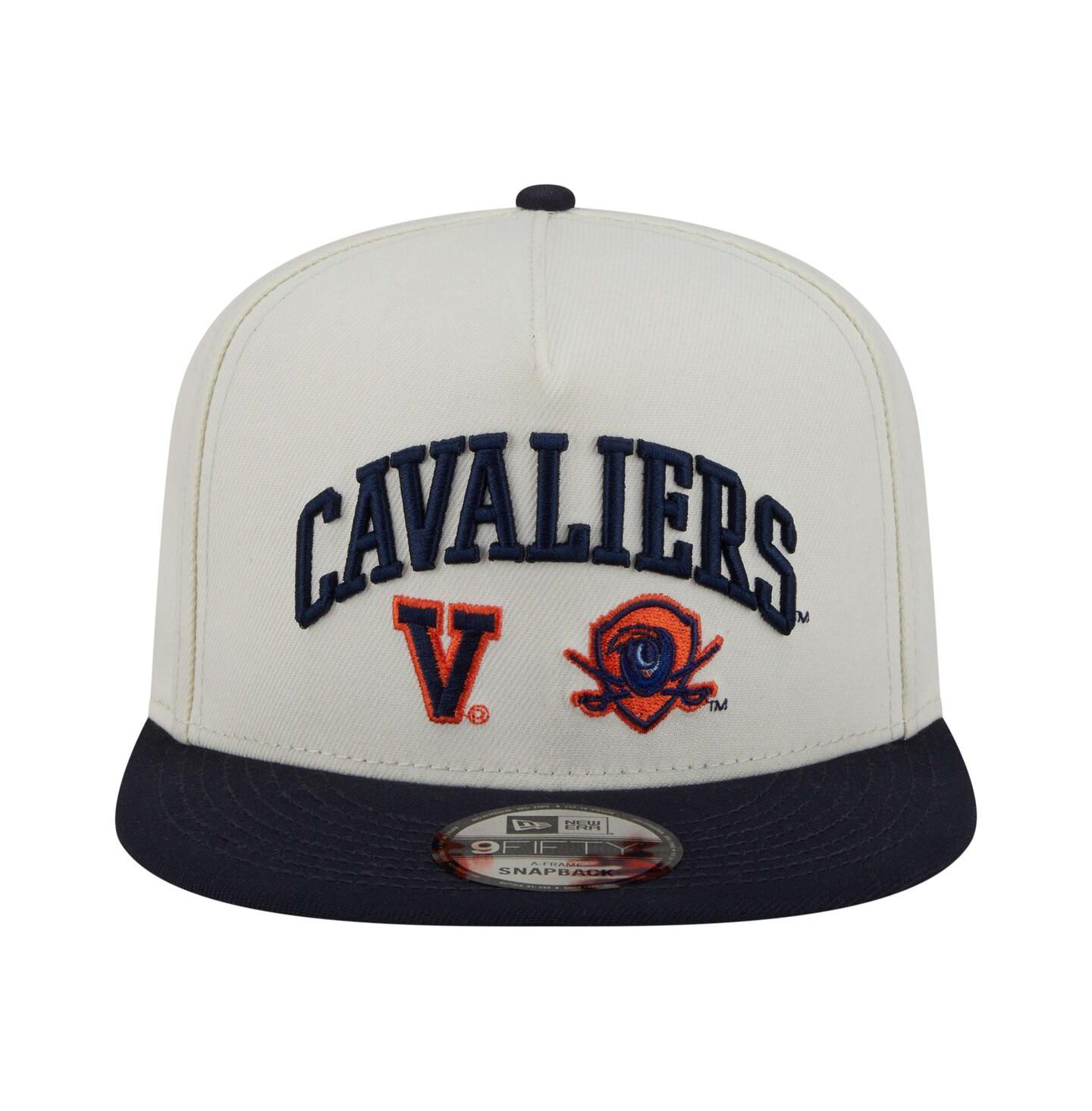Мужская кепка New Era White Virginia Cavaliers Collegiate 9FIFTY A-Frame Snapback Hat — фото 2