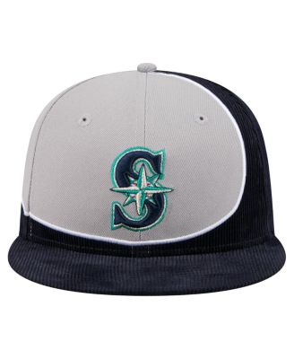 Men's Navy/Gray Seattle Mariners Retro Split Corduroy Snapback Hat