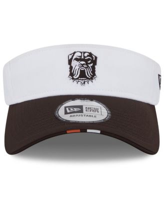 Men's White/Brown Cleveland Browns 2025 NFL Training Camp Adjustable Visor Hat