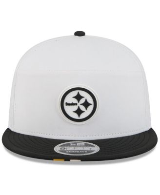 Men's White/Black Pittsburgh Steelers 2025 NFL Training Camp Split Panel 9FIFTY Snapback Hat