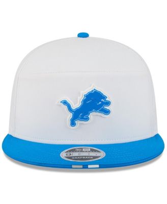 Men's White/Blue Detroit Lions 2025 NFL Training Camp Split Panel 9FIFTY Snapback Hat