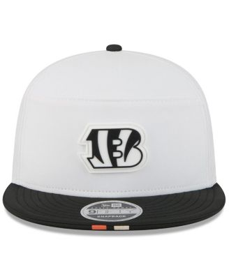 Men's White/Black Cincinnati Bengals 2025 NFL Training Camp Split Panel 9FIFTY Snapback Hat