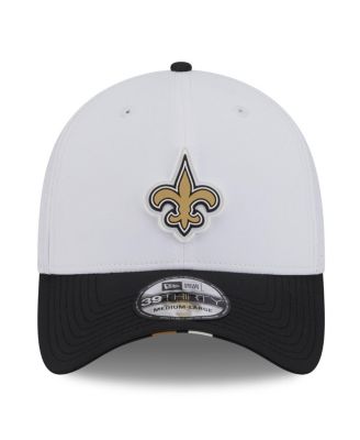 Men's White/Black New Orleans Saints 2025 NFL Training Camp 39THIRTY Flex Hat